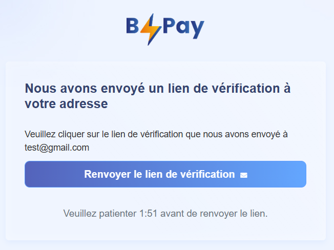 Écran de vérification